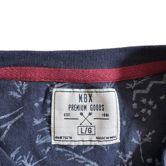 MBX Men's Graphic Cotton Crew Neck Short Sleeve T-Shirt Blue Size Large - Picture 5 of 7